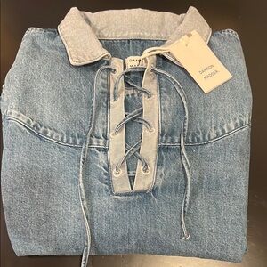Scarlett Lace-Up Denim Rugby Shirt